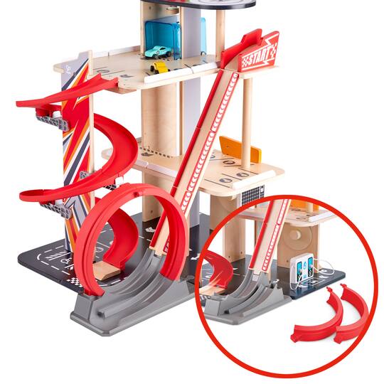 Hape Gearhead Stunt Garage Wooden High-Rise Car Parking Lot